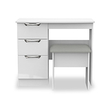 Beckett White Gloss Dressing Table with Stool from Roseland