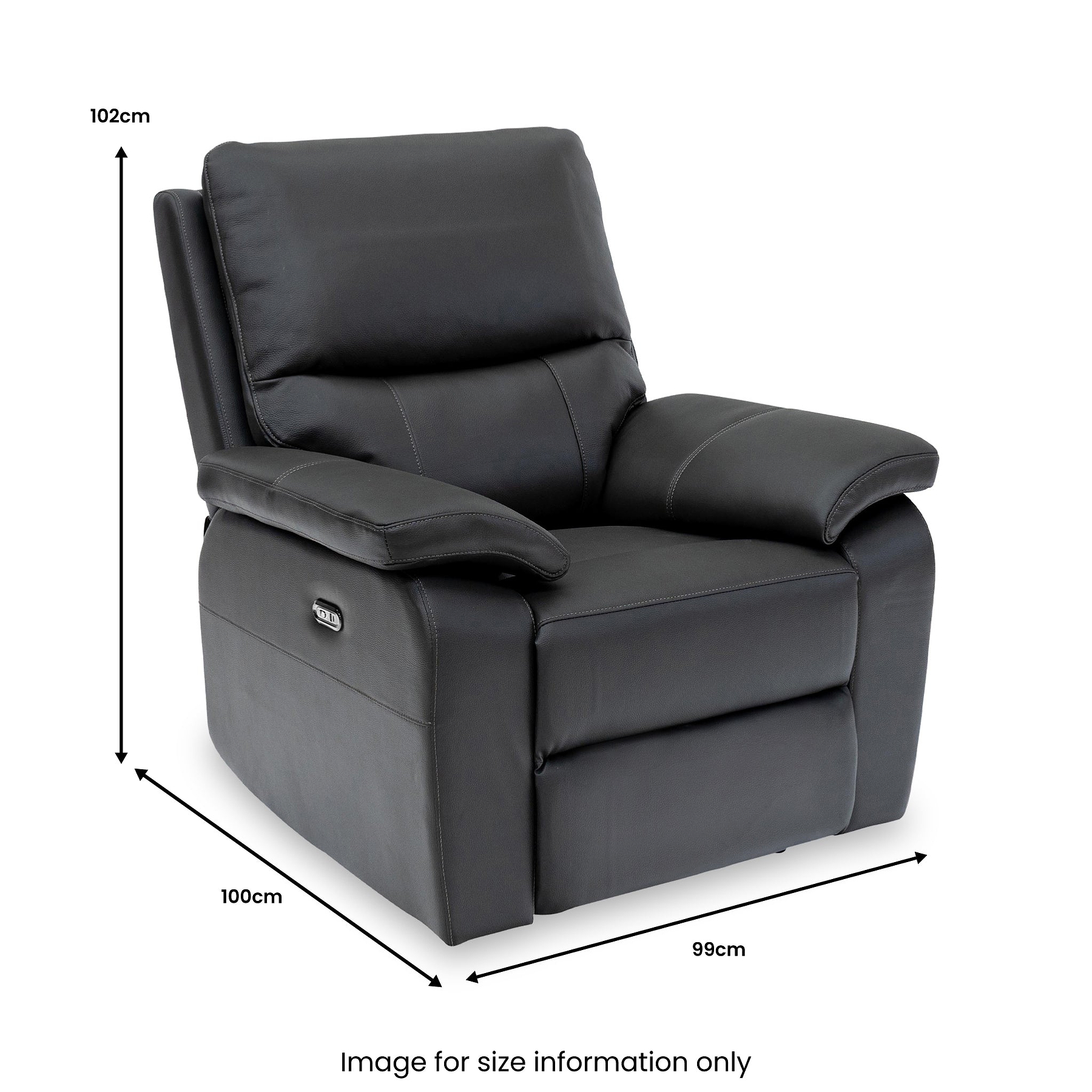 Oxley Leather Power Recliner Armchair dimensions