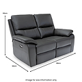 Oxley Leather 2 Seater Power Recliner Charcoal from Roseland Furniture