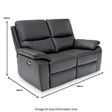 Oxley Leather 2 Seater Power Recliner Charcoal from Roseland Furniture
