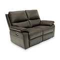 Oxley Leather 2 Seater Power Recliner Chocolate from Roseland Furniture