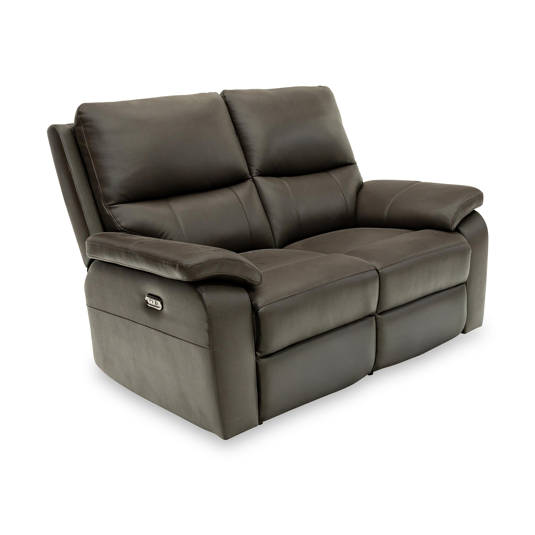 Oxley Leather 2 Seater Power Recliner Chocolate from Roseland Furniture