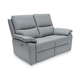 Oxley Leather 2 Seater Power Recliner Grey from Roseland Furniture