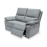 Oxley Leather 2 Seater Power Recliner Grey from Roseland Furniture