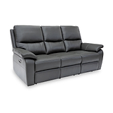 Oxley Leather 3 Seater Power Recliner Charcoal from Roseland Furniture