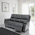 Oxley Leather 3 Seater Power Recliner Charcoal from Roseland Furniture