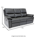 Oxley Leather 3 Seater Power Recliner Charcoal from Roseland Furniture