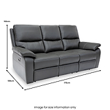 Oxley Leather 3 Seater Power Recliner Charcoal from Roseland Furniture