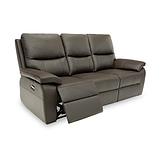 Oxley Leather 3 Seater Power Recliner Chocolate from Roseland Furniture