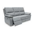 Oxley Leather 3 Seater Power Recliner Grey from Roseland Furniture