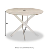 Lewis White Round Dining Table white marble effect top