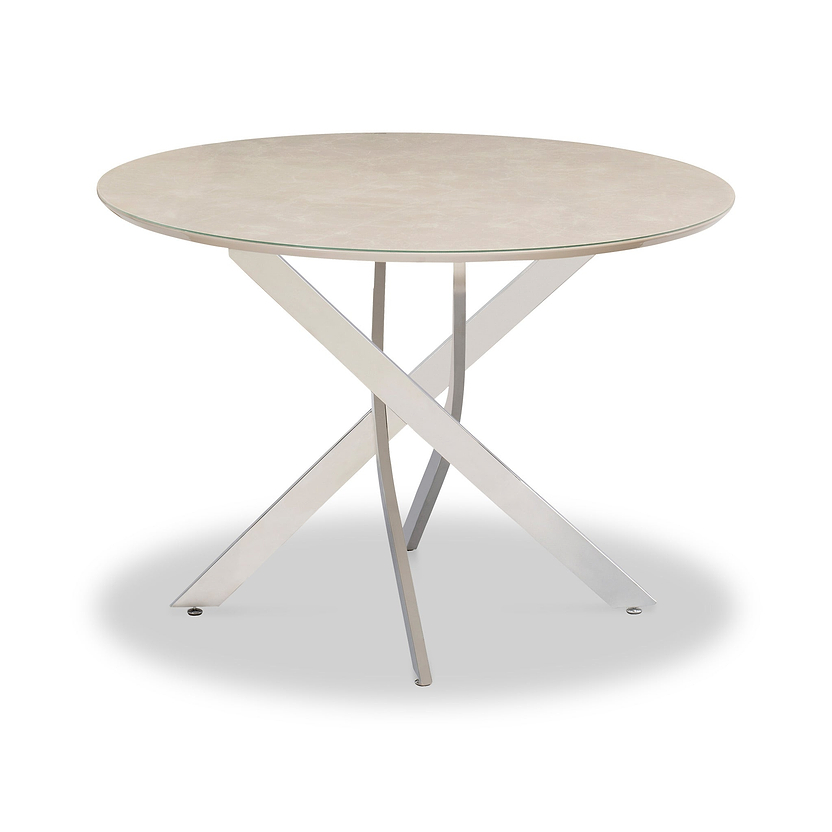 Lewis Natural Marble Effect Round Dining Table for 4 | Roseland