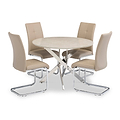 Lewis White Marble Effect Round Dining Table