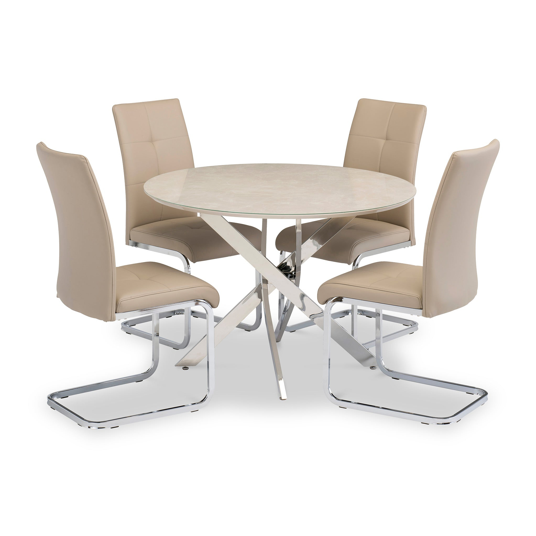Lewis White Marble Effect Round Dining Table