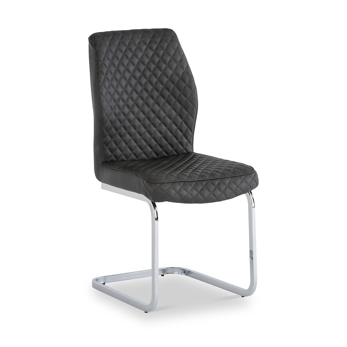 Lewis Grey Faux Leather Quilted Back Dining Chair from Roseland Furniture
