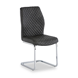 Lewis Grey Faux Leather Quilted Back Dining Chair from Roseland Furniture