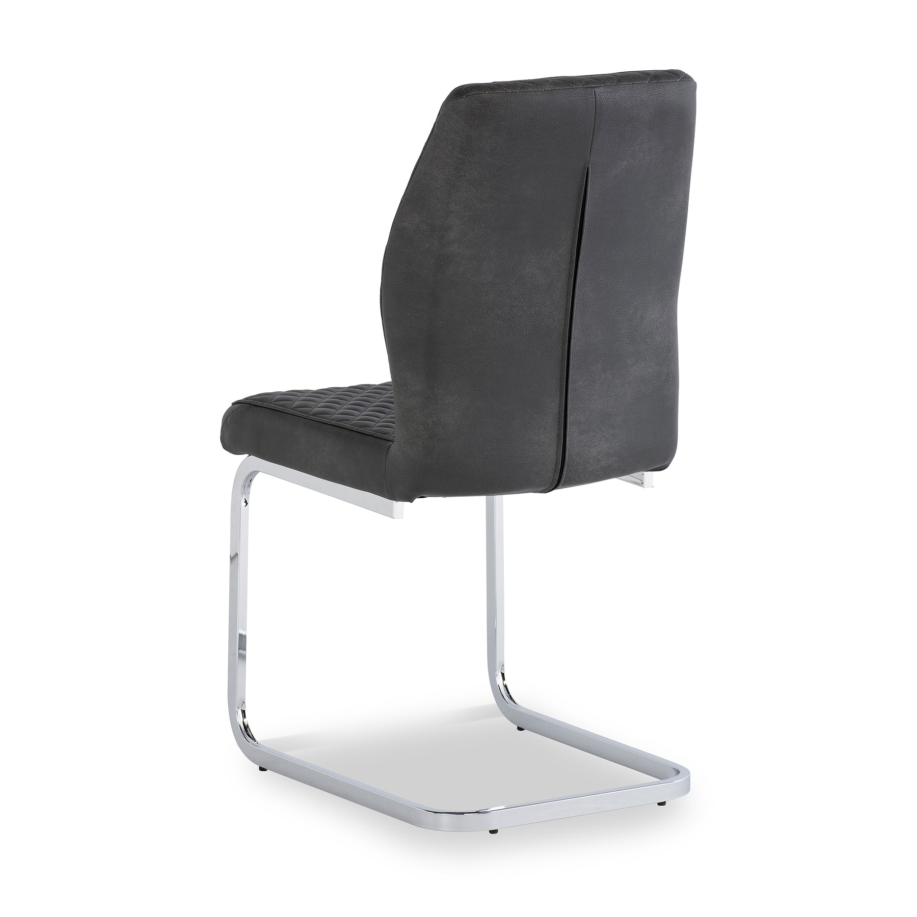 Lewis Grey Faux Leather Quilted Back Dining Chair
