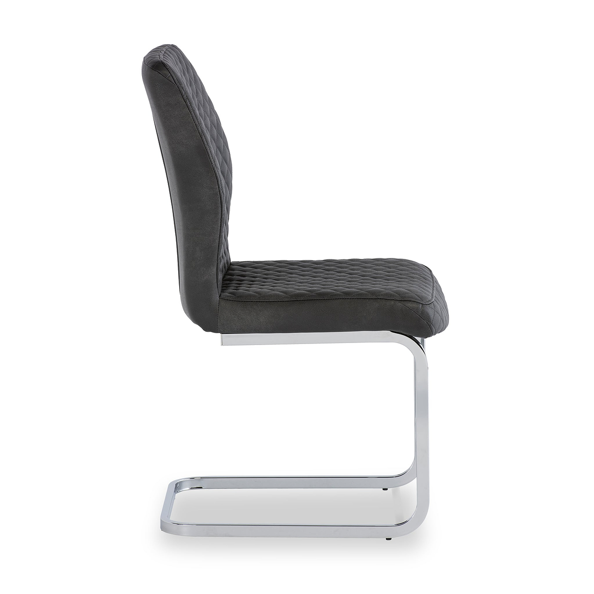 Lewis Grey Faux Leather Quilted Back Dining Chair