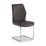 Lewis Taupe Faux Leather Quilted Back Dining Chair from Roseland Furniture