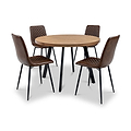Harding 110cm Round Dining Table w 4 Chairs Front1 from Roseland Furniture