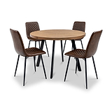 Harding 110cm Round Dining Table w 4 Chairs Front1 from Roseland Furniture
