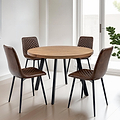 Harding 110cm Round Dining Table w 4 Chairs Front1 from Roseland Furniture