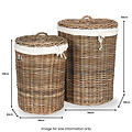 Grey Kubu Round Linen Baskets from Roseland Furniture