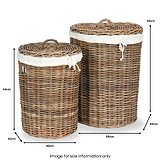 Grey Kubu Round Linen Baskets from Roseland Furniture