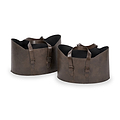 Alessio Peppercorn Leather Handled Storage from Roseland Furniture