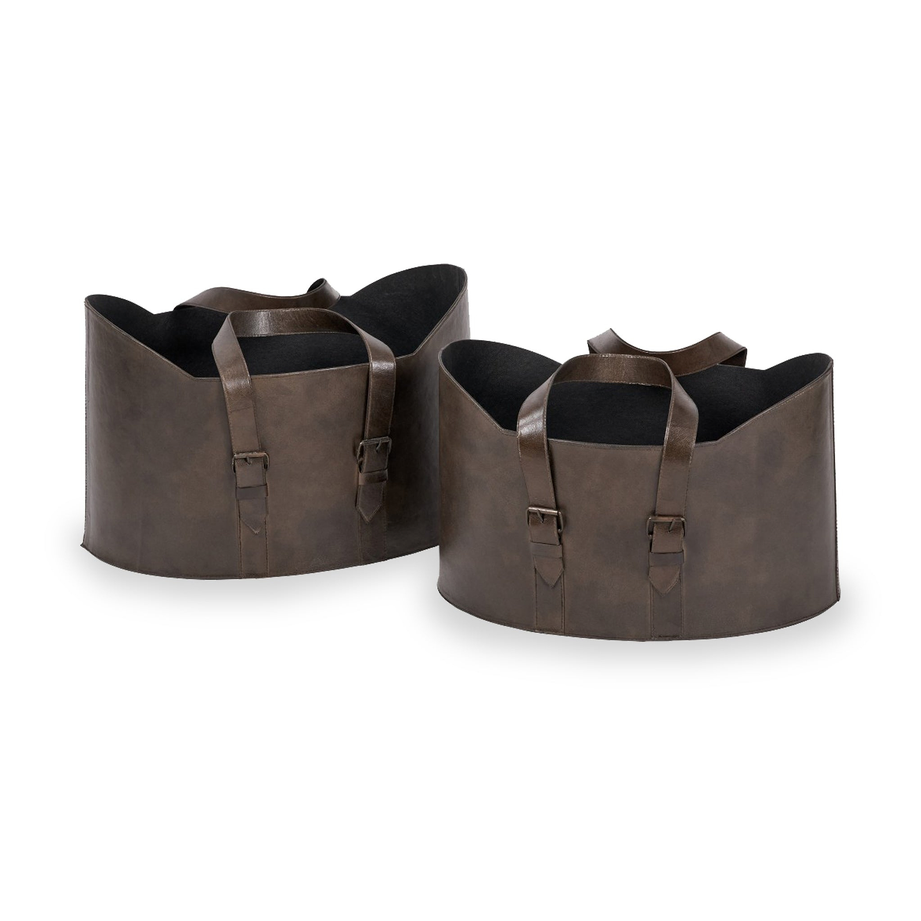 Alessio Peppercorn Leather Handled Storage from Roseland Furniture