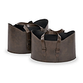 Alessio Peppercorn Leather Handled Storage from Roseland Furniture