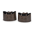 Alessio Peppercorn Leather Handled Storage from Roseland Furniture