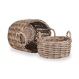 Kubu Oval Baskets Grey from Roseland Furniture