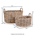 Kubu Oval Baskets Grey from Roseland Furniture