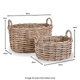 Kubu Oval Baskets Grey from Roseland Furniture