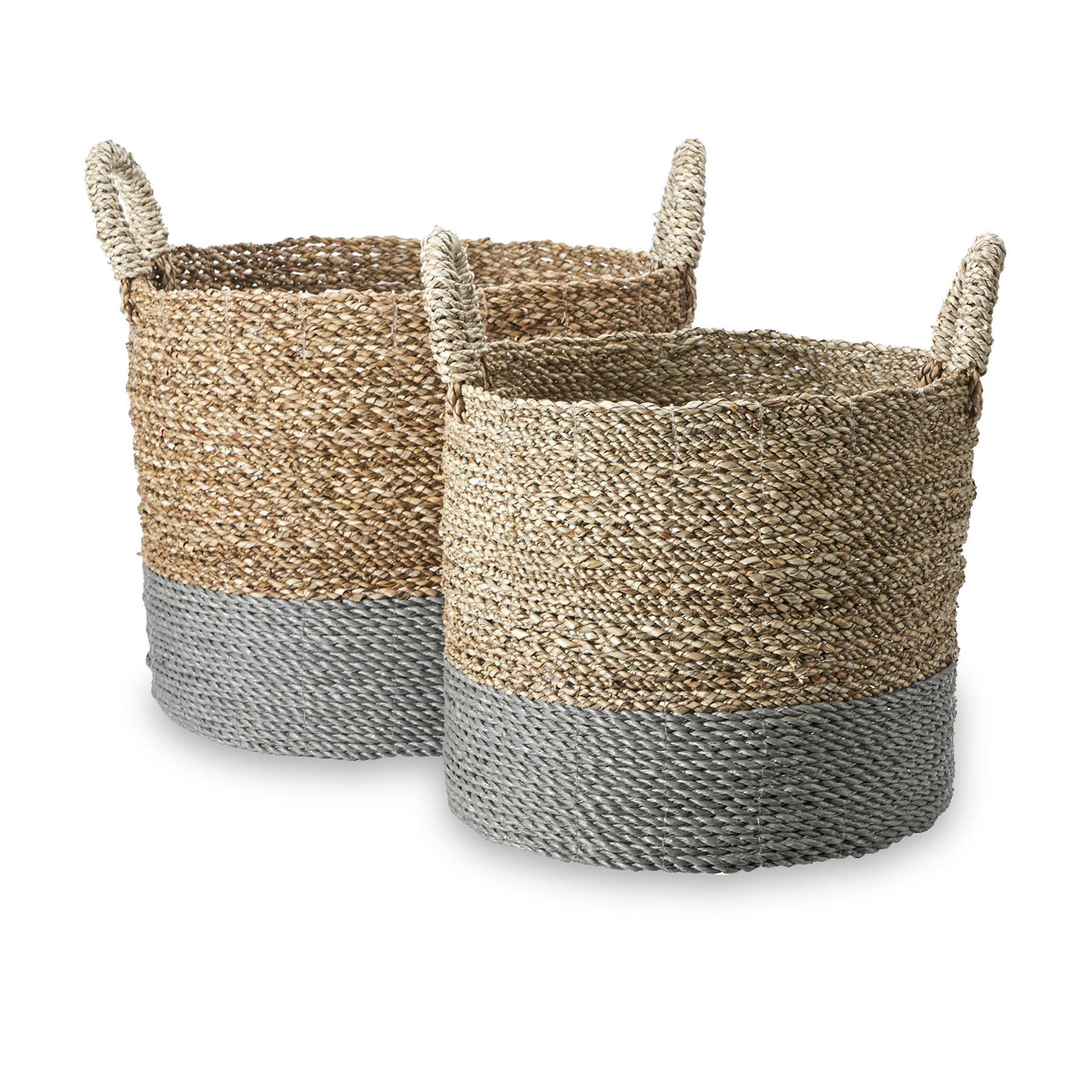 Banana Leaf Two Tone Baskets Grey from Roseland Furniture