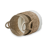 Banana Leaf Two Tone Baskets White from Roseland Furniture