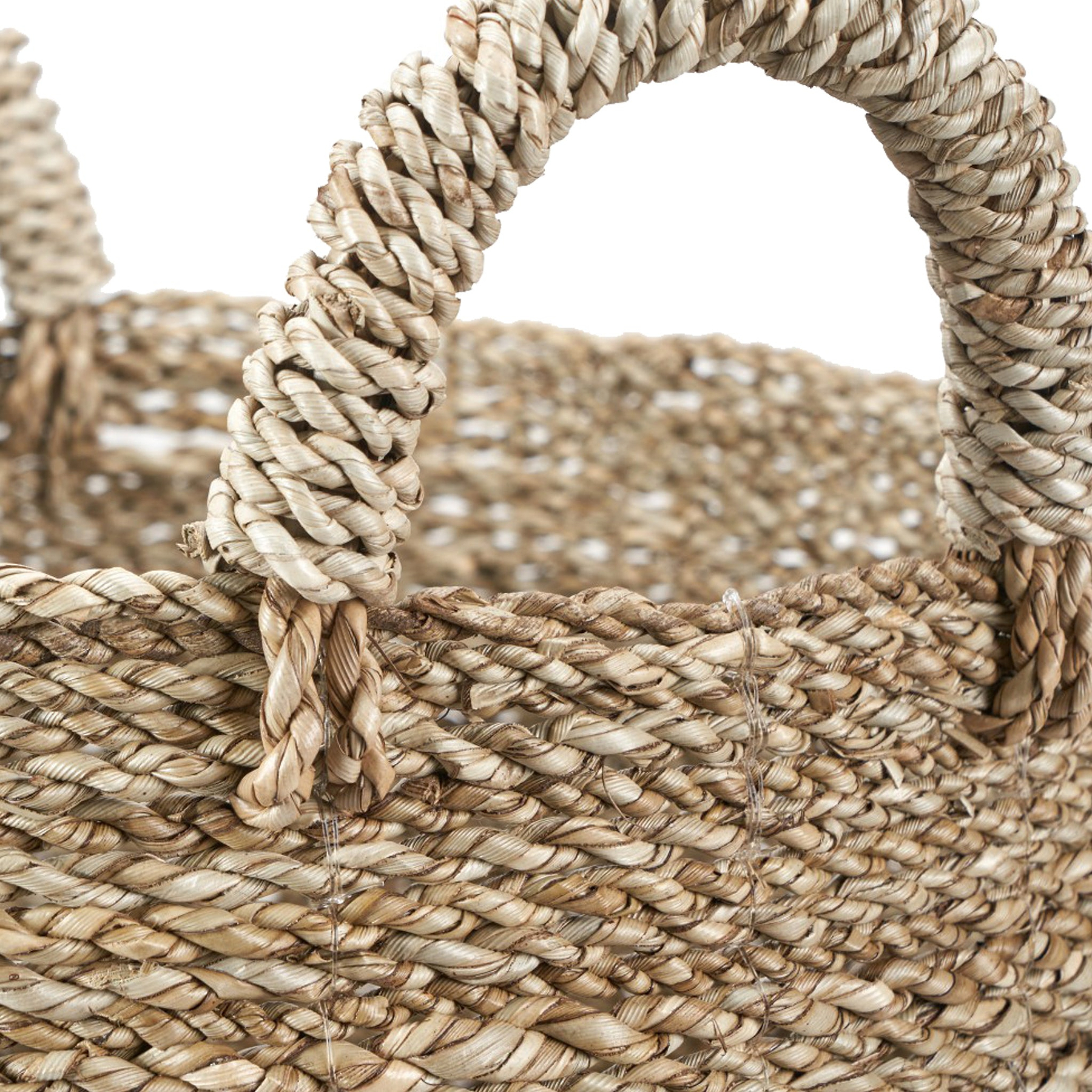 Banana Leaf Two Tone Baskets White from Roseland Furniture