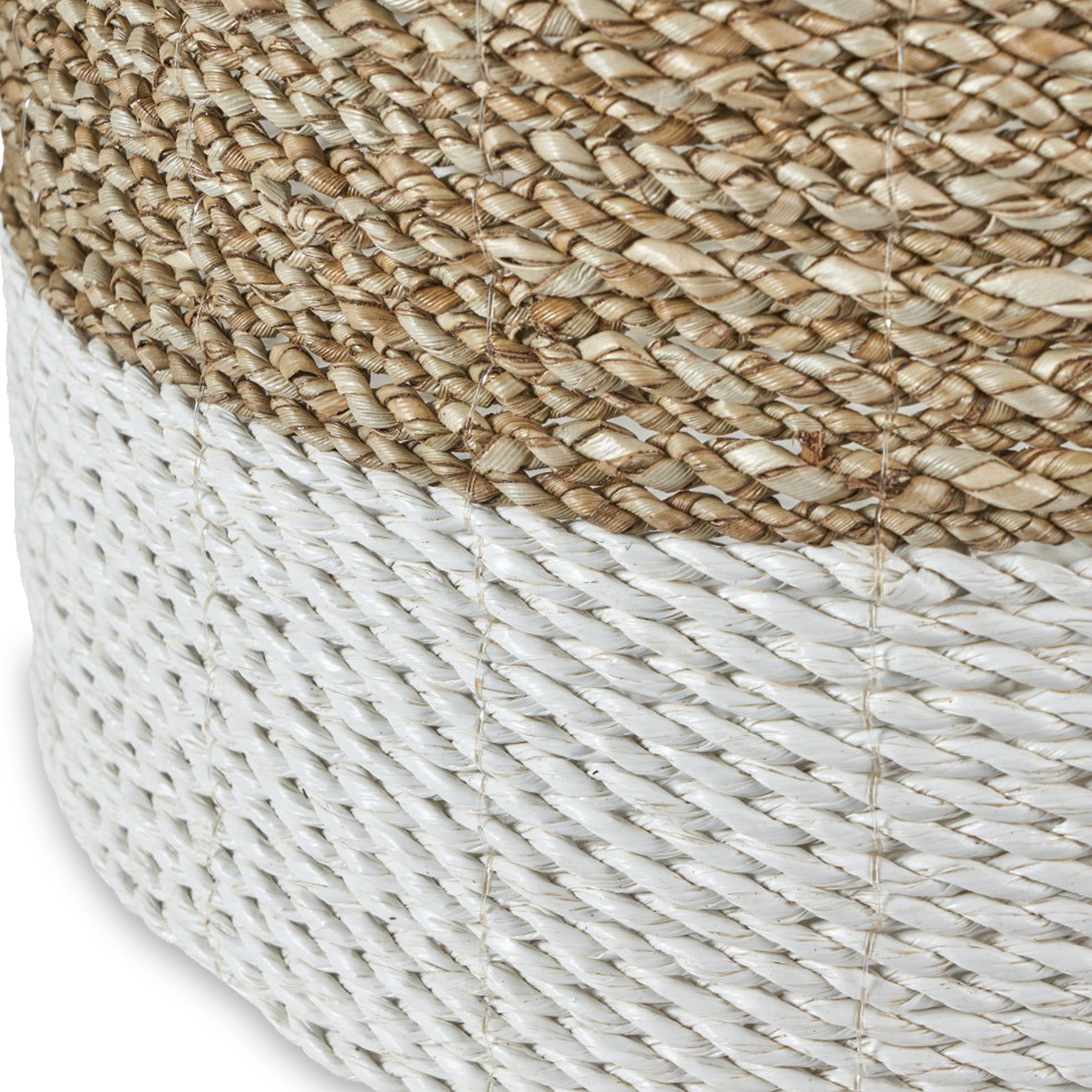 Banana Leaf Two Tone Baskets White from Roseland Furniture
