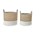 Banana Leaf Two Tone Baskets White from Roseland Furniture
