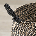 Seagrass Natural and Black Round Handled Baskets from Roseland Furniture