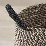 Seagrass Natural and Black Round Handled Baskets from Roseland Furniture