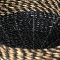 Seagrass Natural and Black Round Baskets from Roseland Furniture