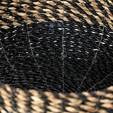Seagrass Natural and Black Round Baskets from Roseland Furniture