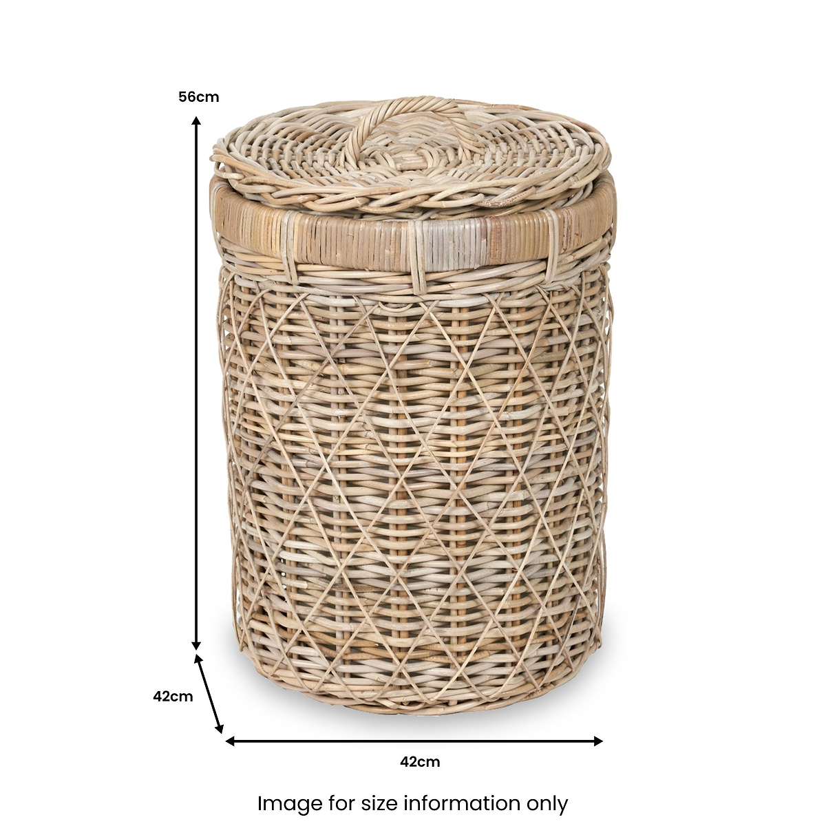 Rattan Round Linen Basket from Roseland Furniture