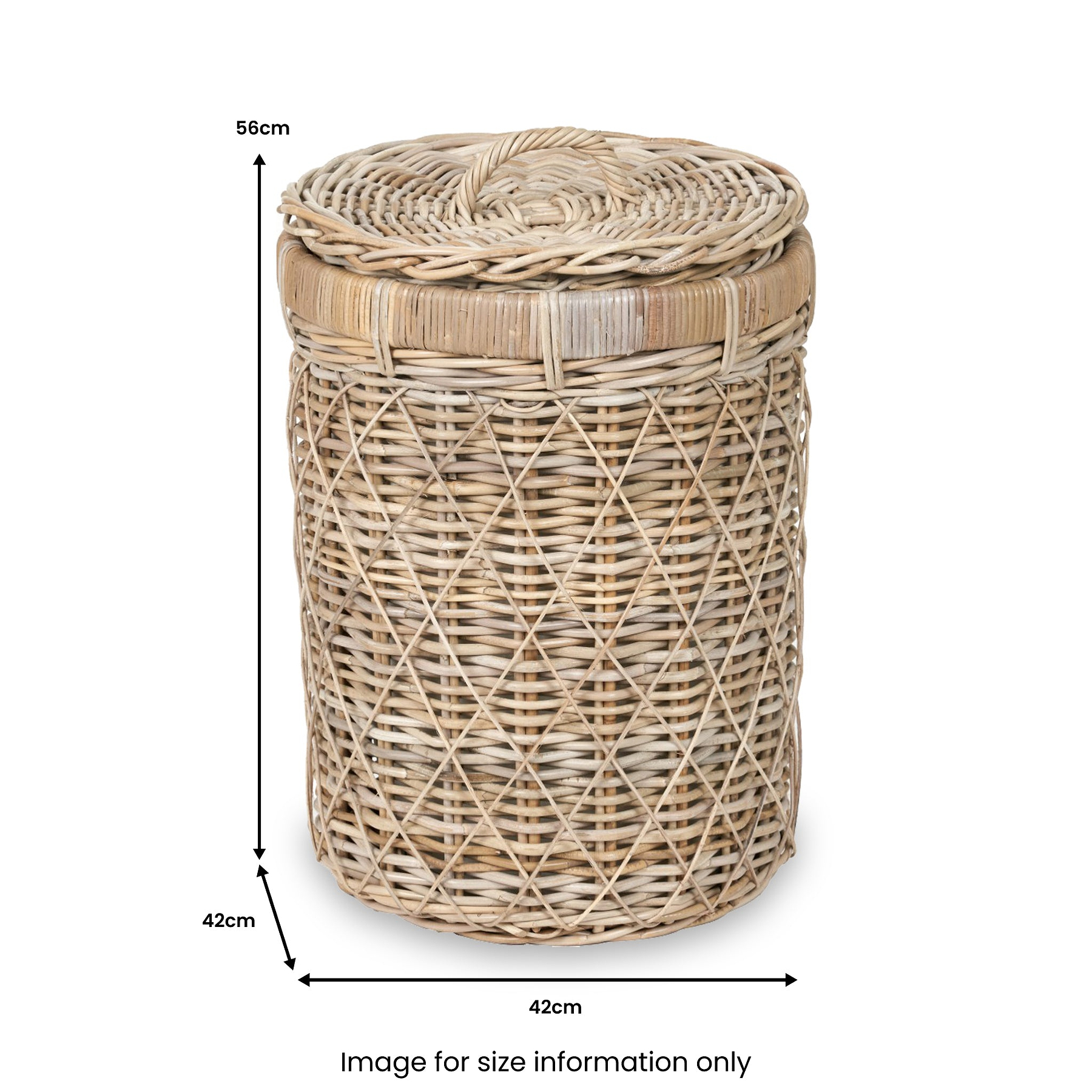 Rattan Round Linen Basket from Roseland Furniture
