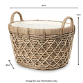 Rattan Oval Handled Laundry Basket dimensions