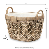 Rattan Oval Handled Laundry Basket dimensions