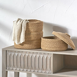 Seagrass Natural Ribbed Basket from Roseland Furniture