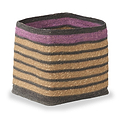 Seagrass Stripe Square Basket Lilac from Roseland Furniture